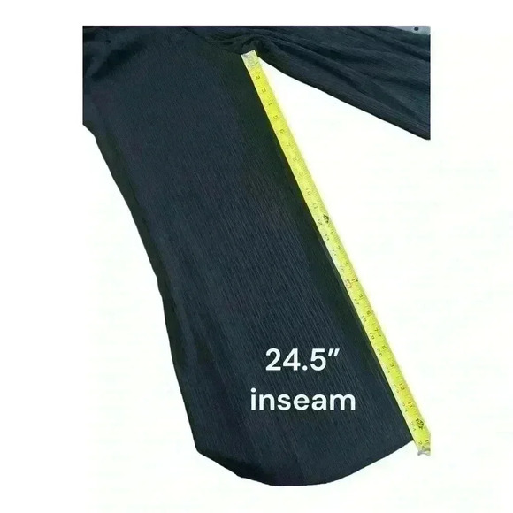 Zac & Rachel Black, wide flowy ribbed leg pants size Large - Picture 5 of 10